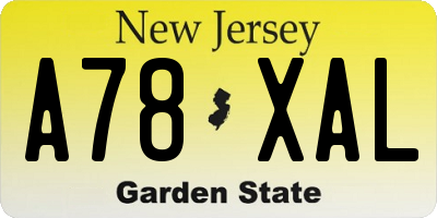 NJ license plate A78XAL