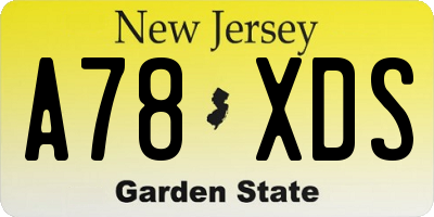 NJ license plate A78XDS