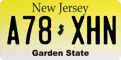 NJ license plate A78XHN