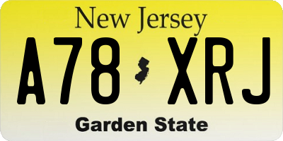 NJ license plate A78XRJ