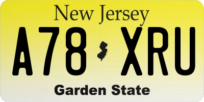NJ license plate A78XRU
