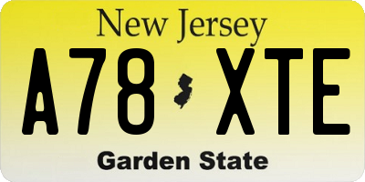 NJ license plate A78XTE