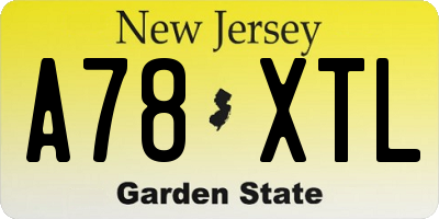 NJ license plate A78XTL