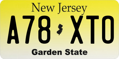 NJ license plate A78XTO