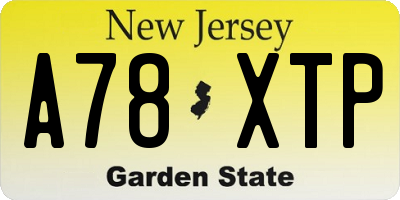 NJ license plate A78XTP
