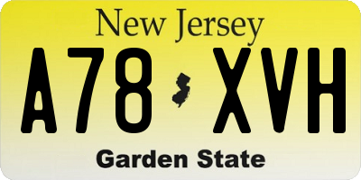 NJ license plate A78XVH