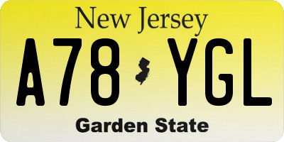 NJ license plate A78YGL