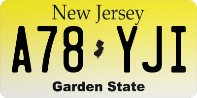 NJ license plate A78YJI