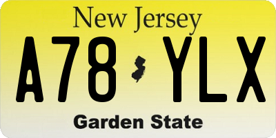 NJ license plate A78YLX