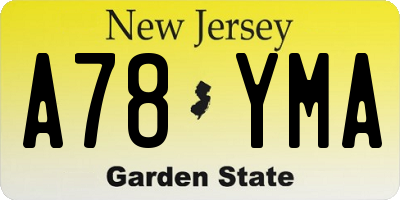 NJ license plate A78YMA