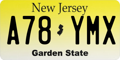 NJ license plate A78YMX