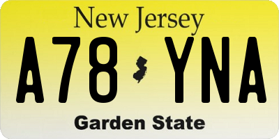 NJ license plate A78YNA