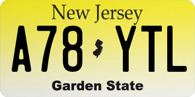NJ license plate A78YTL