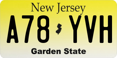 NJ license plate A78YVH