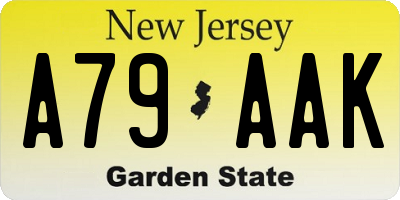 NJ license plate A79AAK