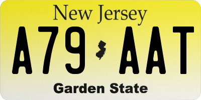 NJ license plate A79AAT