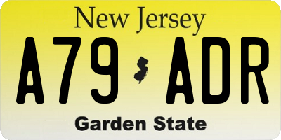 NJ license plate A79ADR