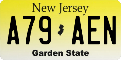 NJ license plate A79AEN