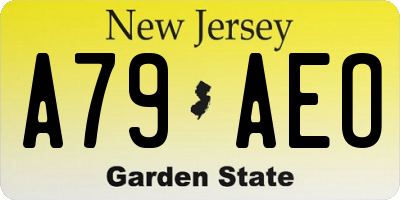 NJ license plate A79AEO