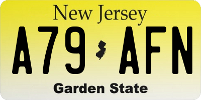 NJ license plate A79AFN