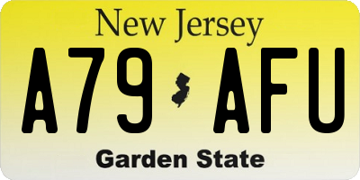 NJ license plate A79AFU