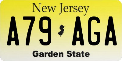 NJ license plate A79AGA