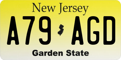 NJ license plate A79AGD