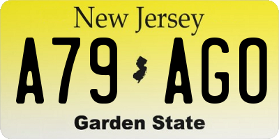 NJ license plate A79AGO