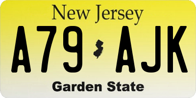 NJ license plate A79AJK