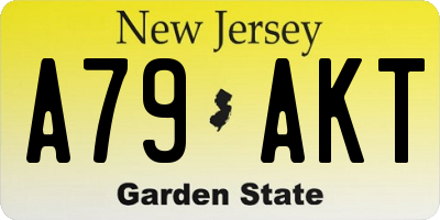 NJ license plate A79AKT