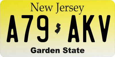 NJ license plate A79AKV