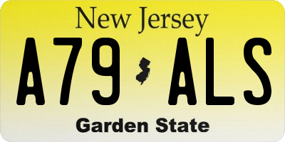 NJ license plate A79ALS