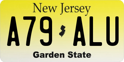 NJ license plate A79ALU