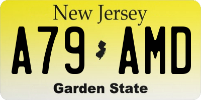 NJ license plate A79AMD