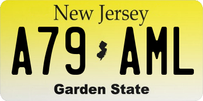NJ license plate A79AML