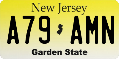 NJ license plate A79AMN