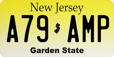 NJ license plate A79AMP