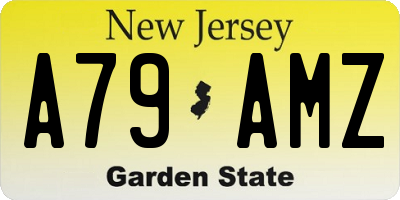 NJ license plate A79AMZ