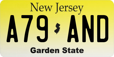 NJ license plate A79AND
