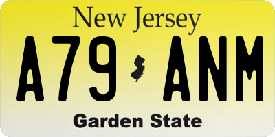 NJ license plate A79ANM