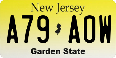 NJ license plate A79AOW