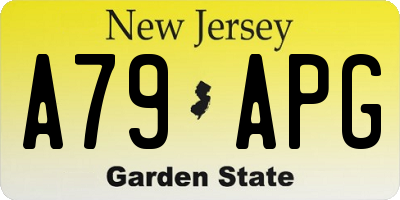 NJ license plate A79APG