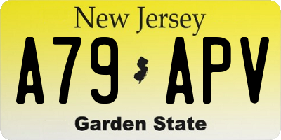 NJ license plate A79APV