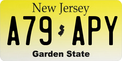 NJ license plate A79APY