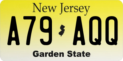 NJ license plate A79AQQ