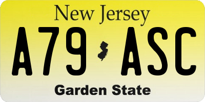 NJ license plate A79ASC
