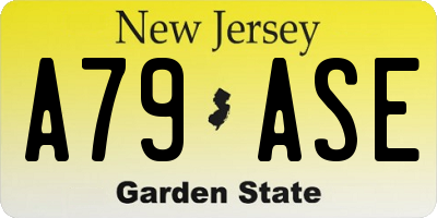 NJ license plate A79ASE