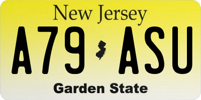 NJ license plate A79ASU