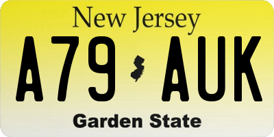 NJ license plate A79AUK