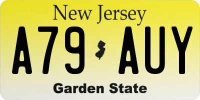 NJ license plate A79AUY